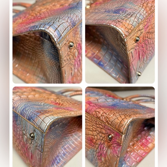 SOLD🔥🔥🔥Brahmin Caroline Croc-Embossed Leather Multicolor Satchel Shoulder Bag - Picture 15 of 15